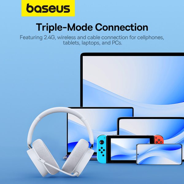 Baseus AeQur GH02 Gaming Wireless Headphones Moon White - Image 10