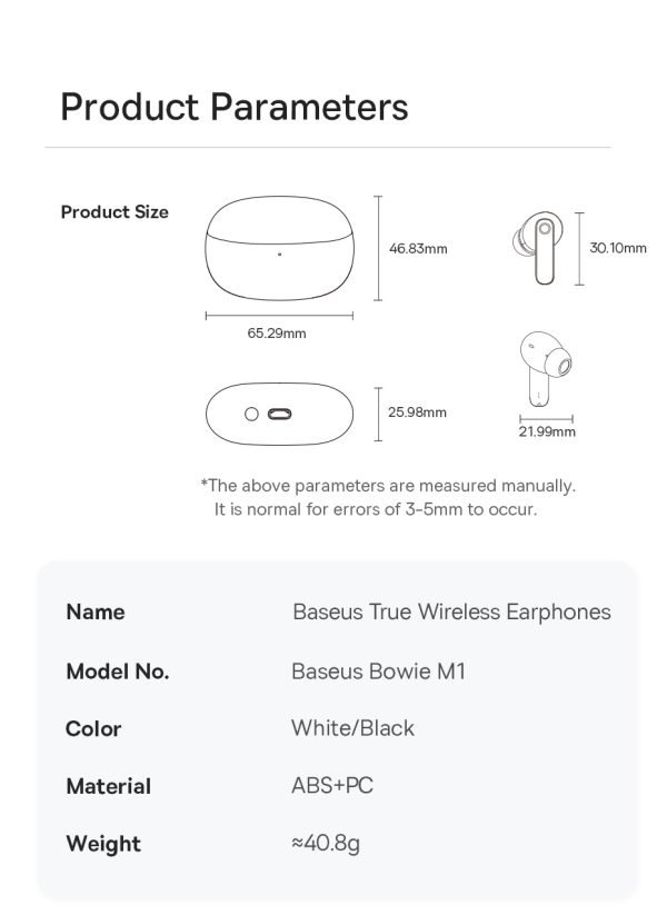 Baseus Bowie MZ10 Ture Wireless Earphones (White) - Image 21