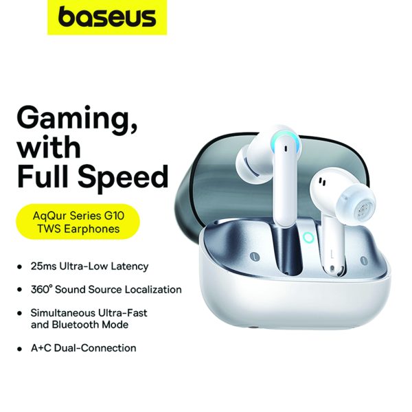 Baseus AeQur G10 True Wireless Earphones Stellar - White - Image 6