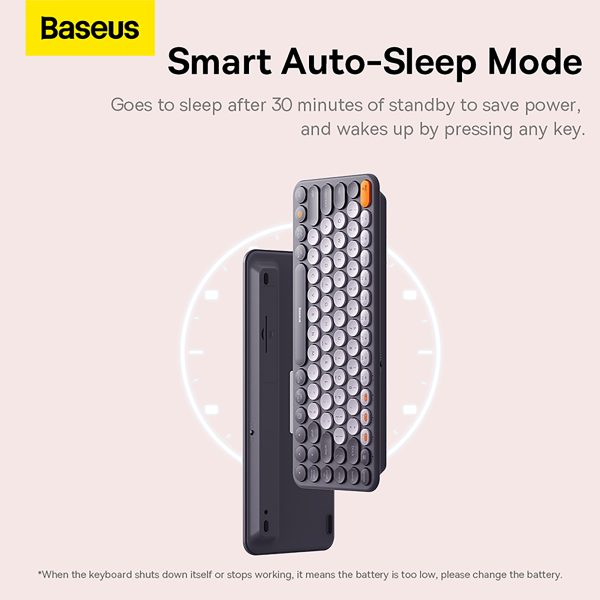 Baseus K01A Wireless Tri-Mode Keyboard - Frosted Gray - Image 9