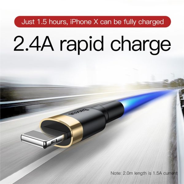 Baseus Cafule Series Fast Charging and Data Cable USB to iOS 1.5A 2M Black - Image 5