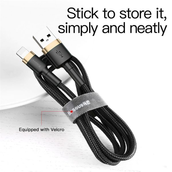 Baseus Cafule Series Fast Charging and Data Cable USB to iOS 1.5A 2M Black - Image 3