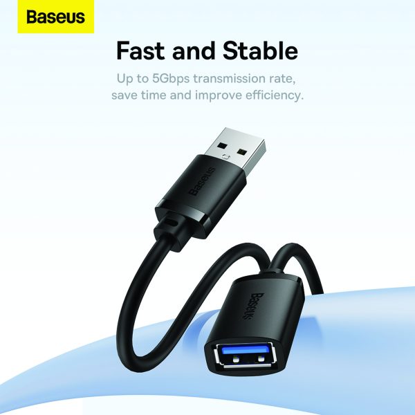 Baseus AirJoy Series USB3.0 Extension Cable 1.5m Cluster Black - Image 5