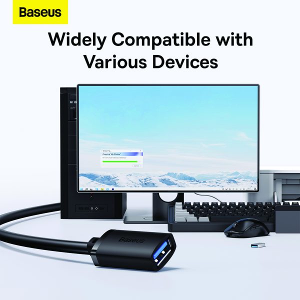 Baseus AirJoy Series USB3.0 Extension Cable 1.5m Cluster Black - Image 7